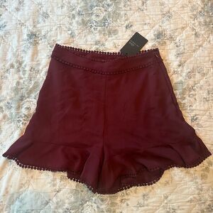 J.O.A. High Waist Maroon Shorts